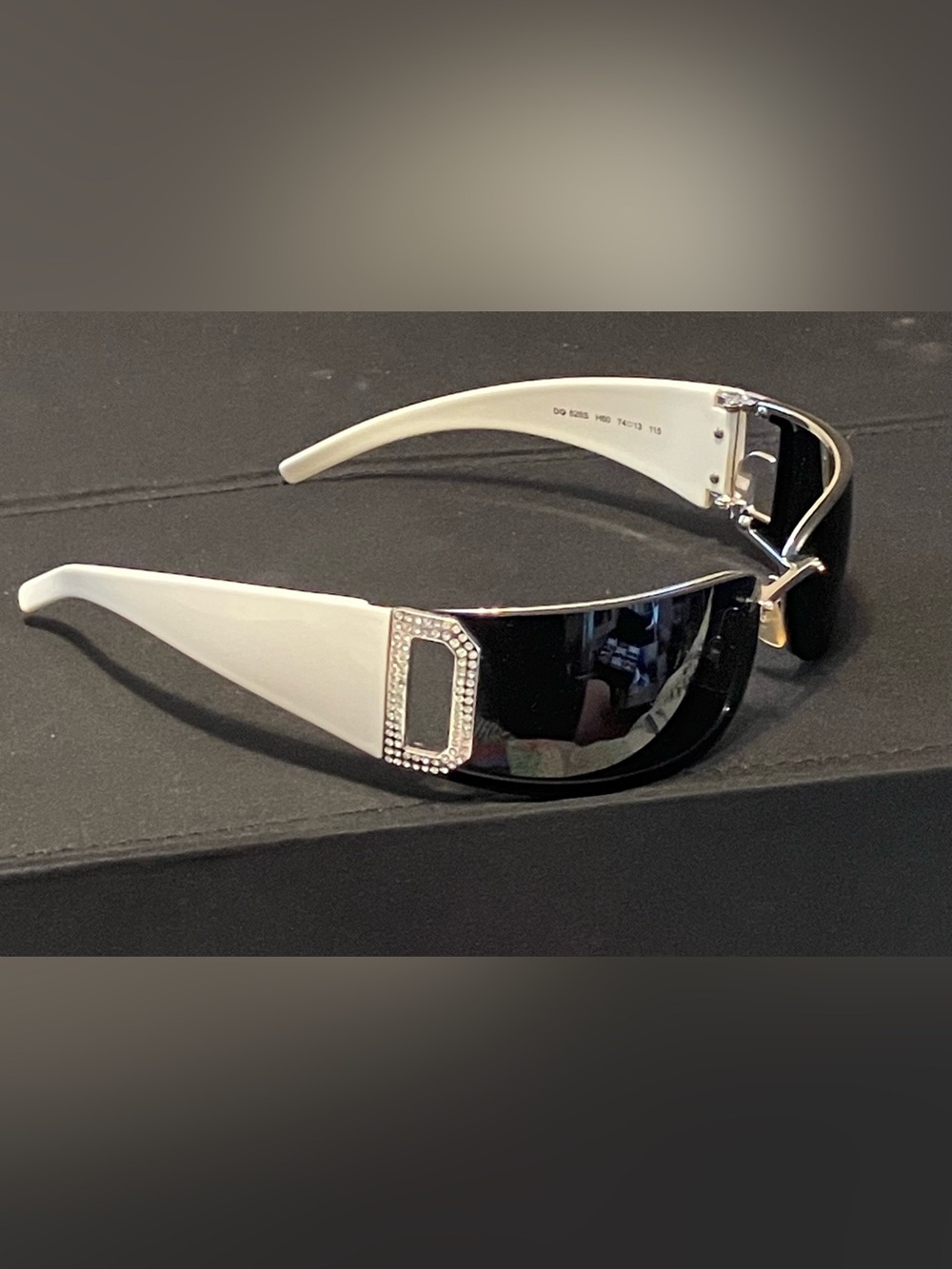 DOLCE & GABBANA DG826S H60 74◽︎13 115 Sunglasses  WHITE RHINESTONE